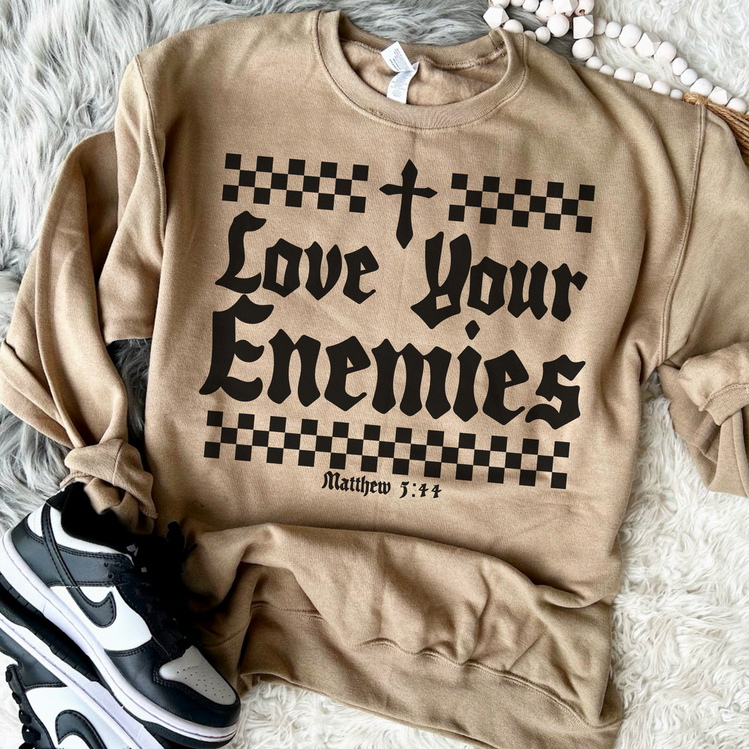 Love Your Enemies Checks DTF Print