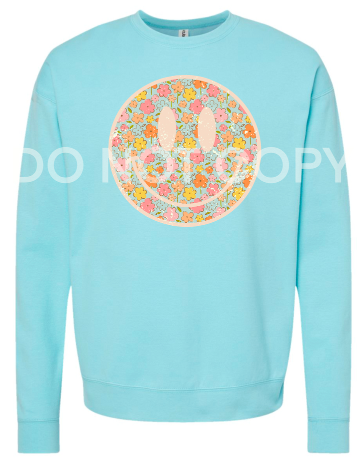 Floral Smiley DTF Print