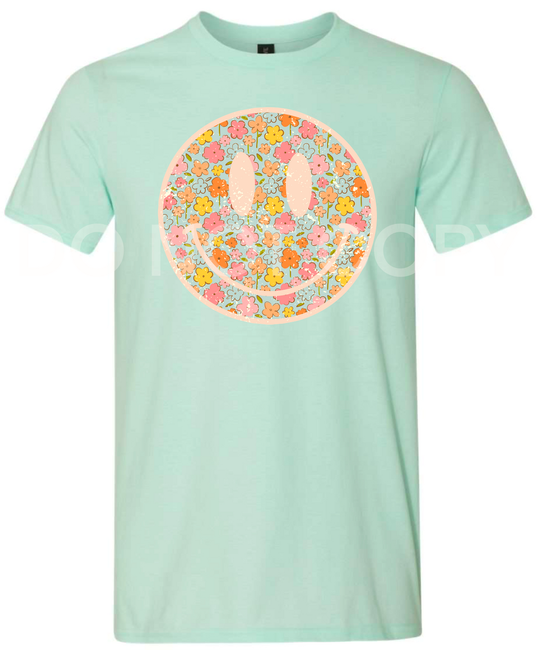 Floral Smiley DTF Print