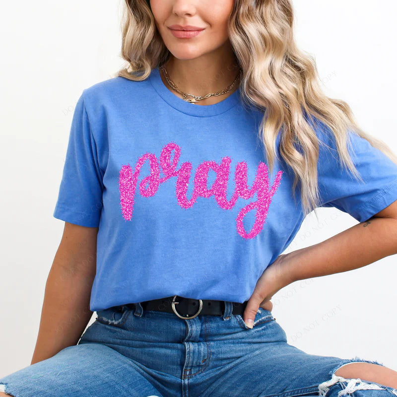 Faux Tinsel Pray DTF Print