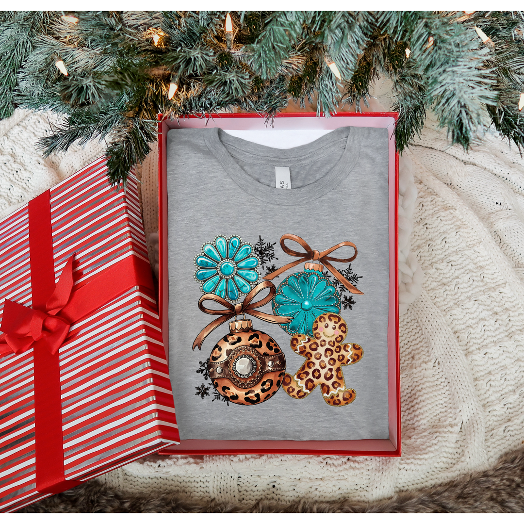 Turquoise Christmas DTF Print