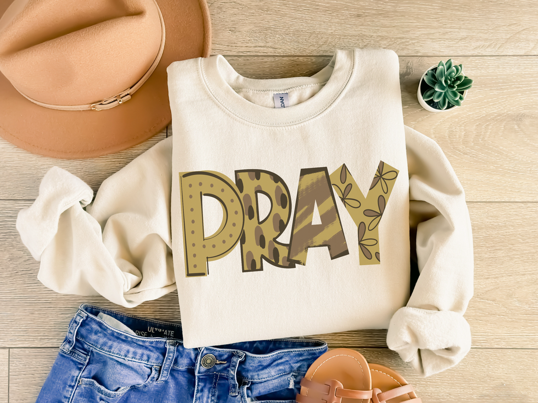 Pattern Play Pray Neutral DTF Print