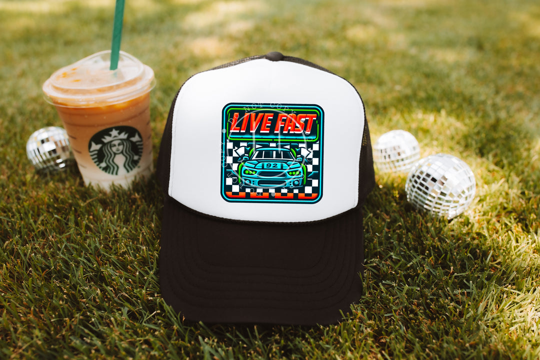 Live Fast Faux Patch DTF Print