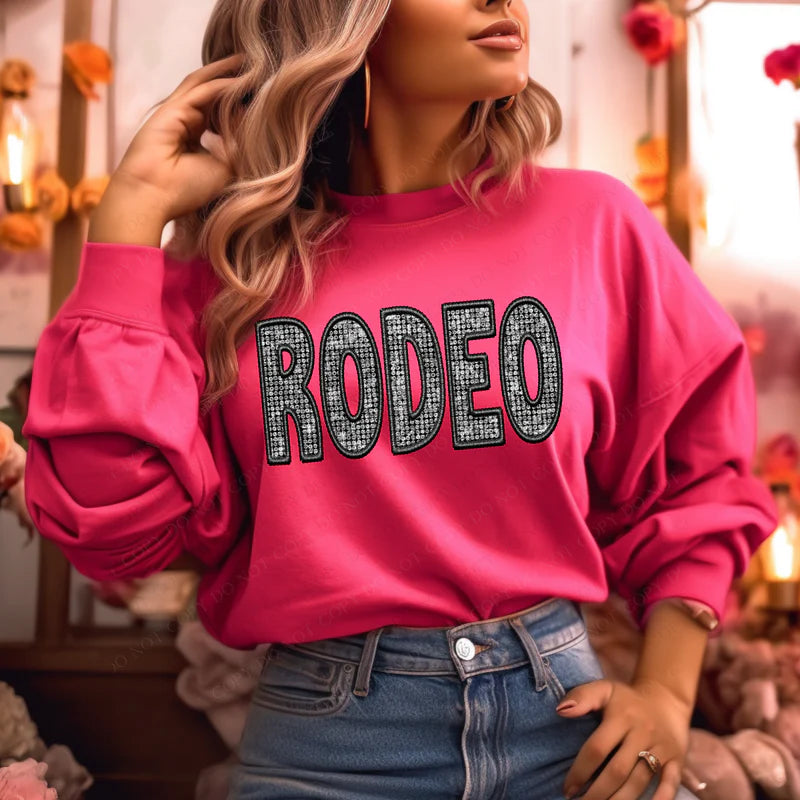 Faux Embroidery Bling Rodeo DTF Print