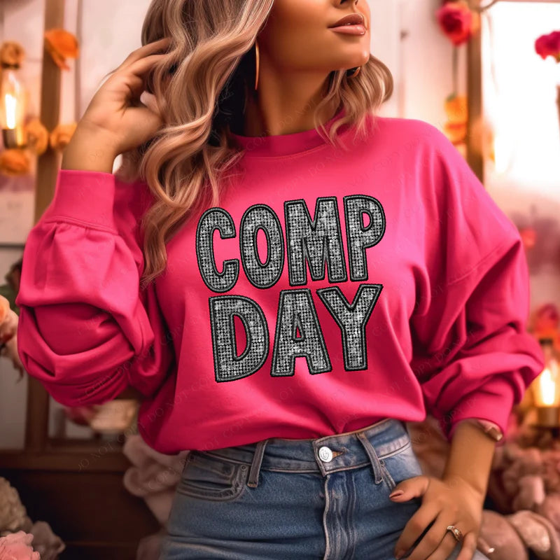 Faux Embroidery Bling Comp Day DTF Print