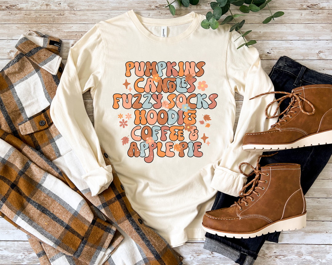 Pumpkins Candles Fuzzy Socks DTF Print