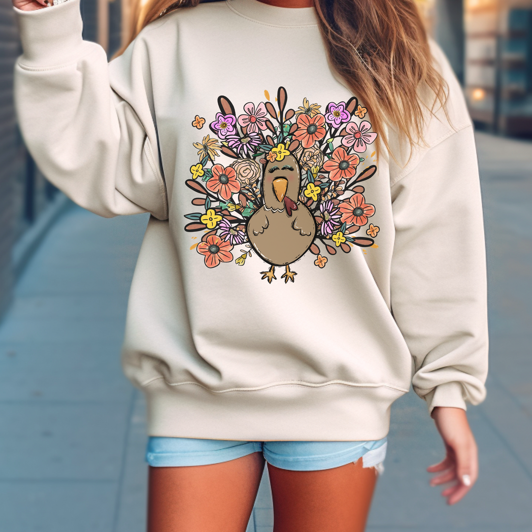 Floral Turkey DTF Print