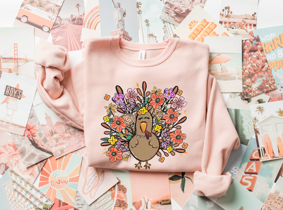 Floral Turkey DTF Print