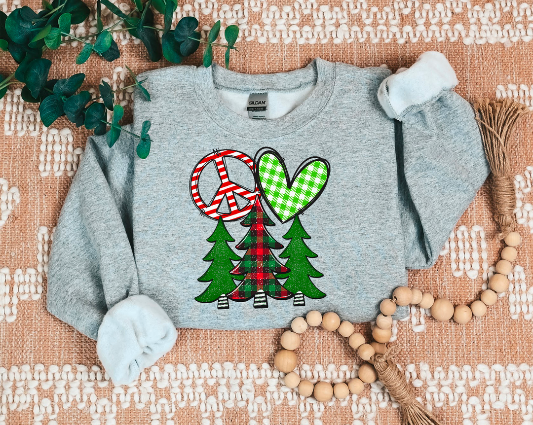 Peace Love Christmas Trees DTF Print