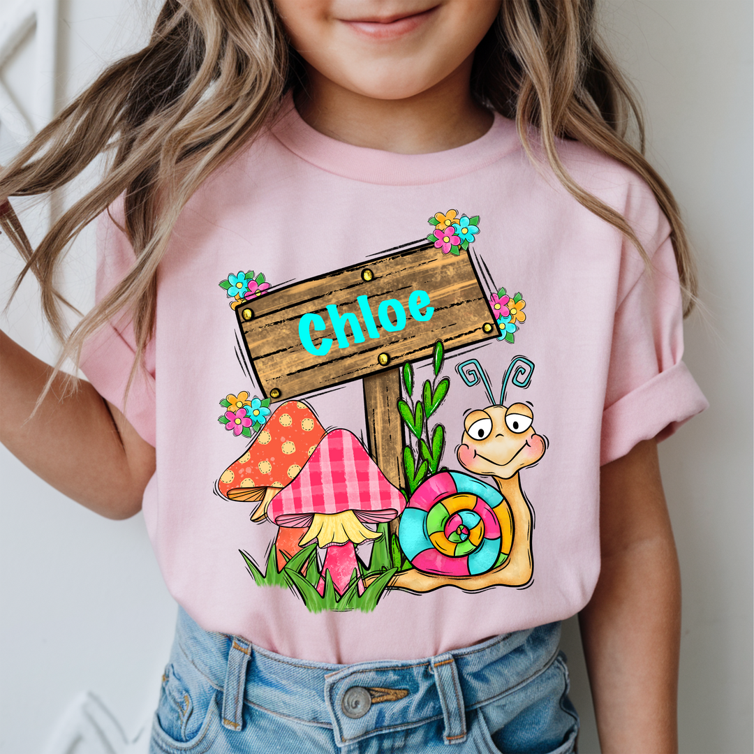 Snail And Shrooms DTF Print