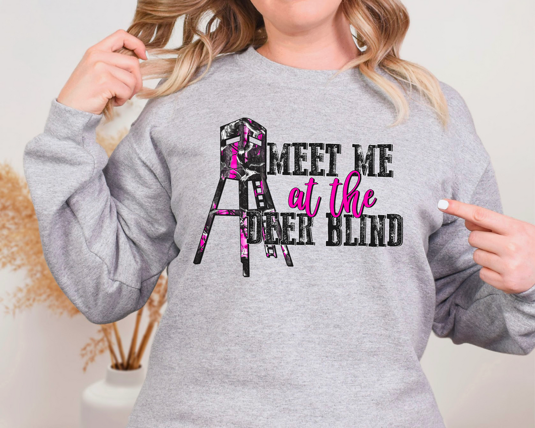 Meet Me At the Deer Blind Pink DTF Print