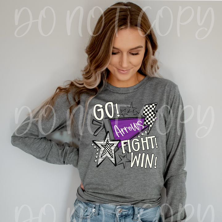 Go Fight Win Pennants DTF Print