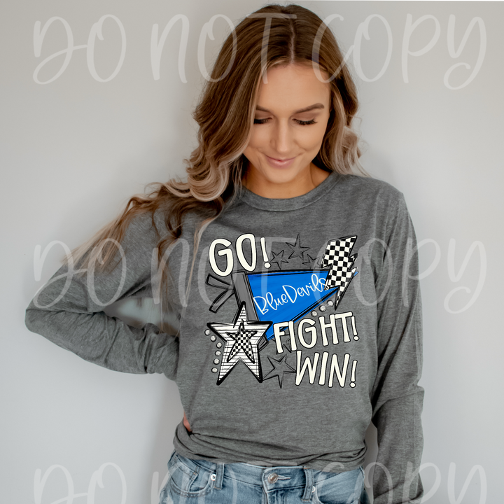 Go Fight Win Pennants DTF Print