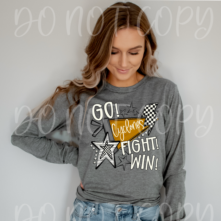 Go Fight Win Pennants DTF Print