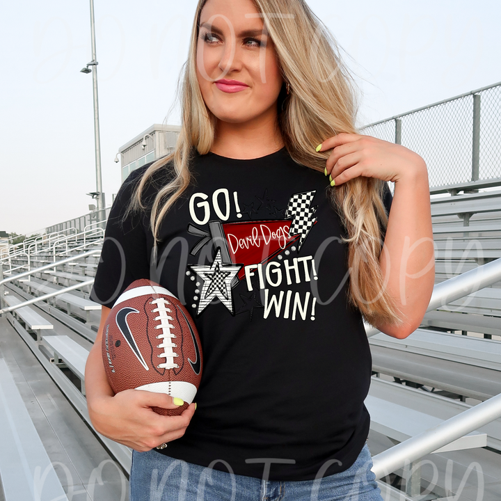 Go Fight Win Pennants DTF Print