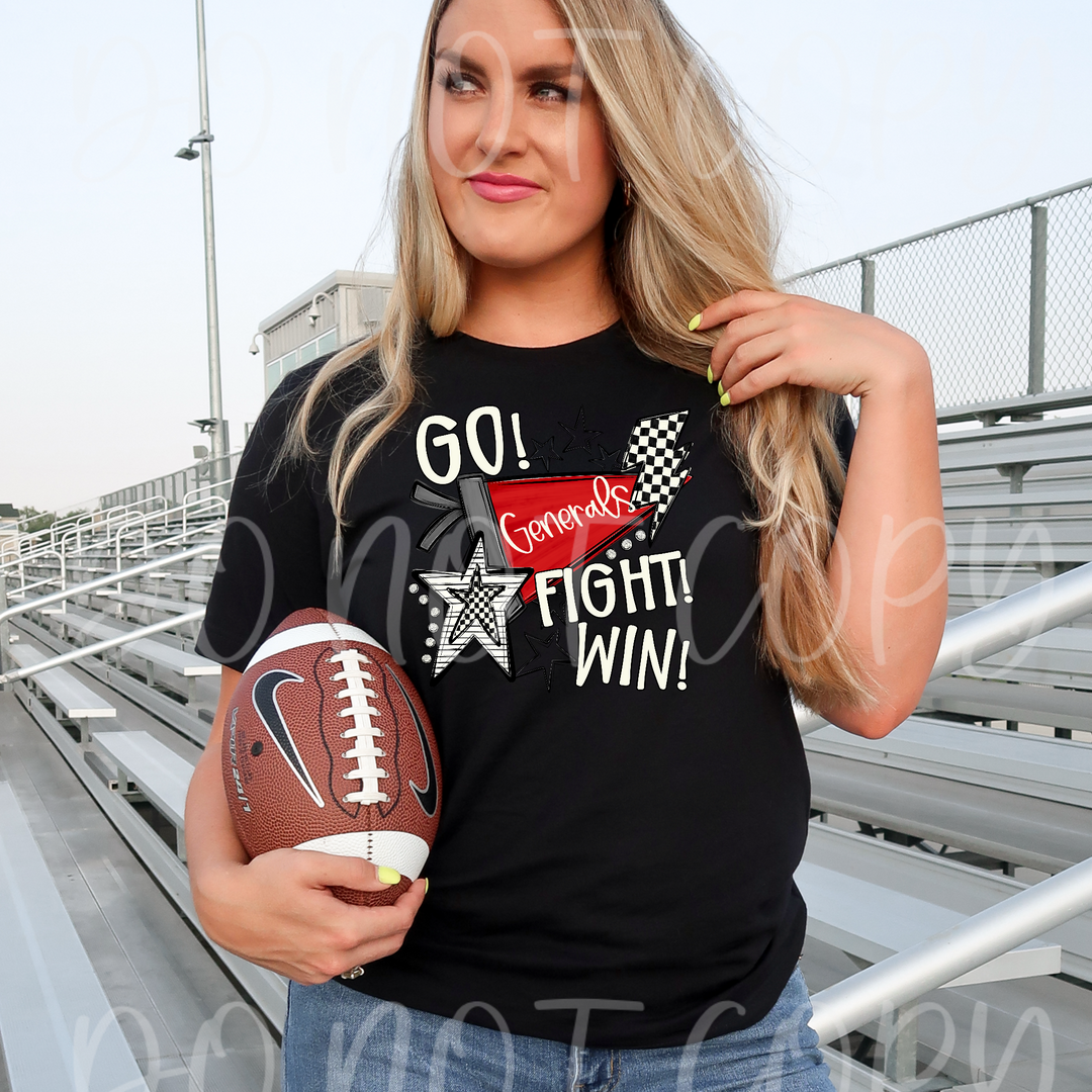 Go Fight Win Pennants DTF Print