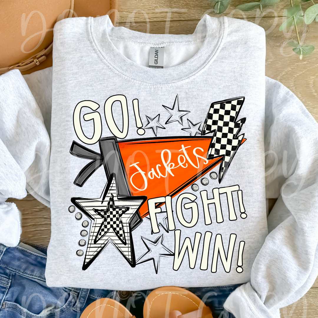 Go Fight Win Pennants DTF Print