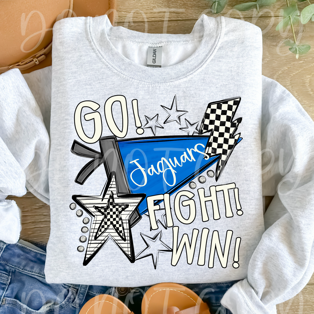 Go Fight Win Pennants DTF Print