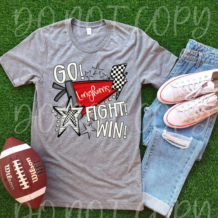 Go Fight Win Pennants DTF Print