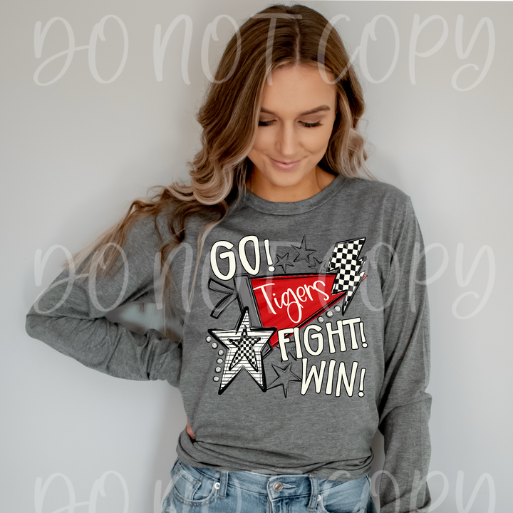 Go Fight Win Pennants DTF Print
