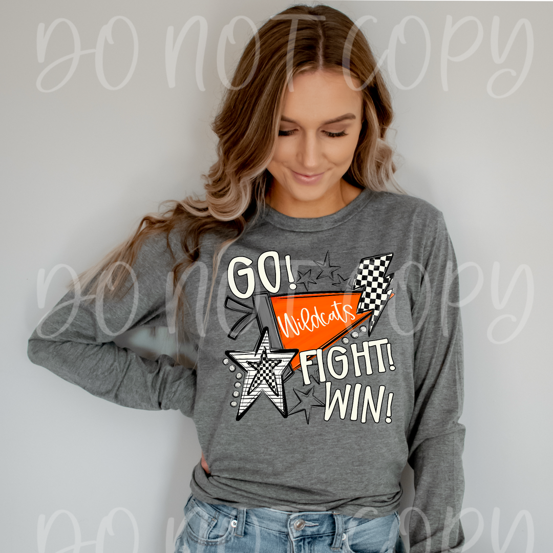 Go Fight Win Pennants DTF Print