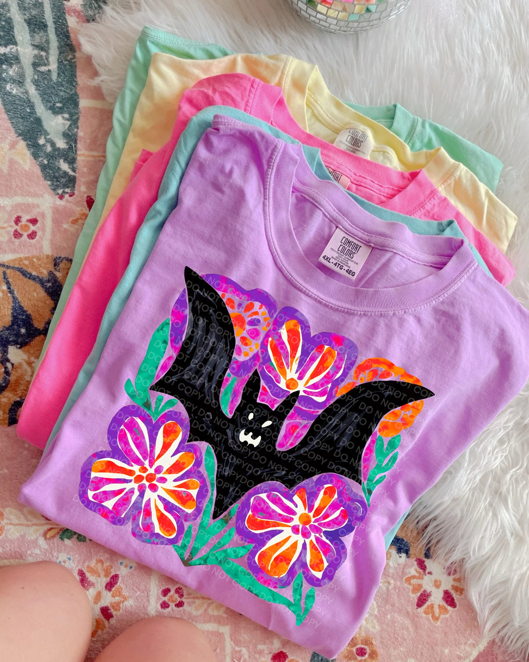 Floral Bat DTF Print