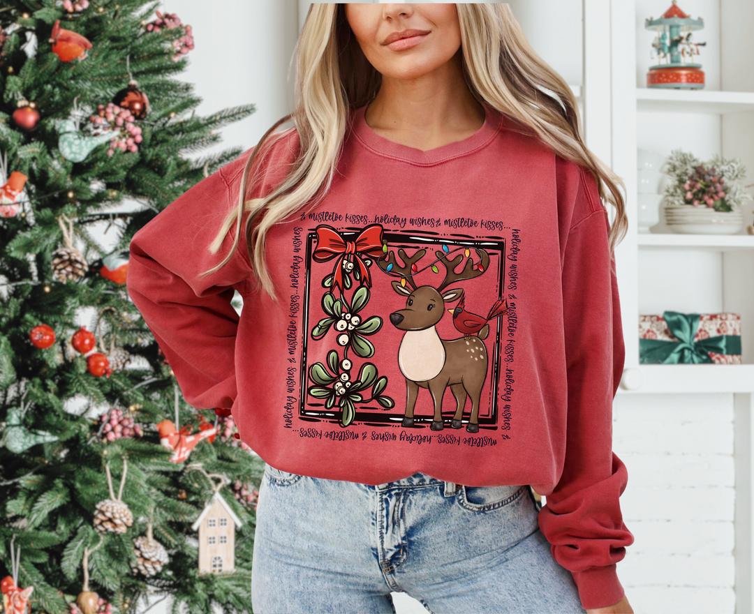 Holiday Wishes and Mistletoe Kisses DTF Print