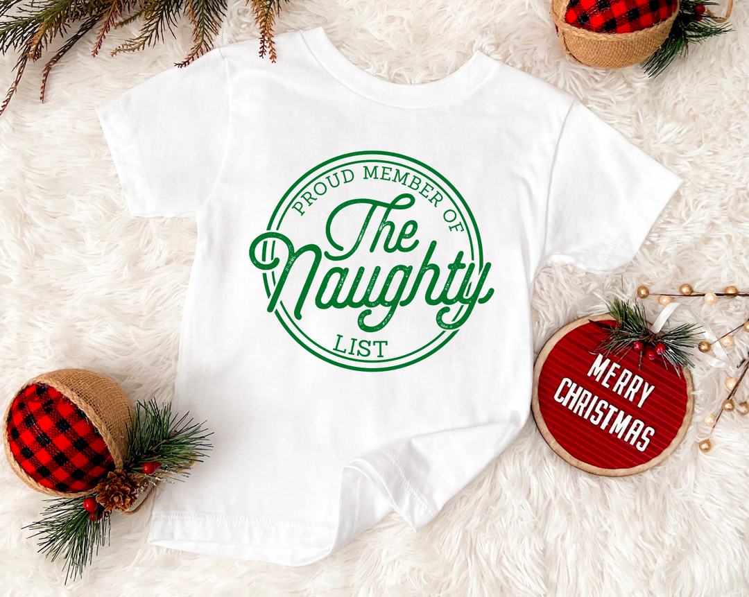 Naughty List Green DTF Print