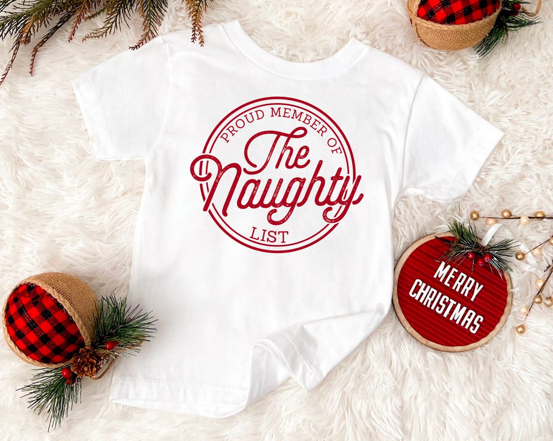 Naughty List Red DTF Print