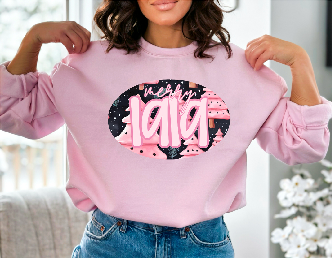 Pink Merry Names DTF Print