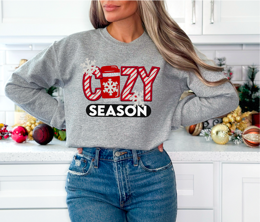 Cozy Season Latte Faux Embroidery DTF Print