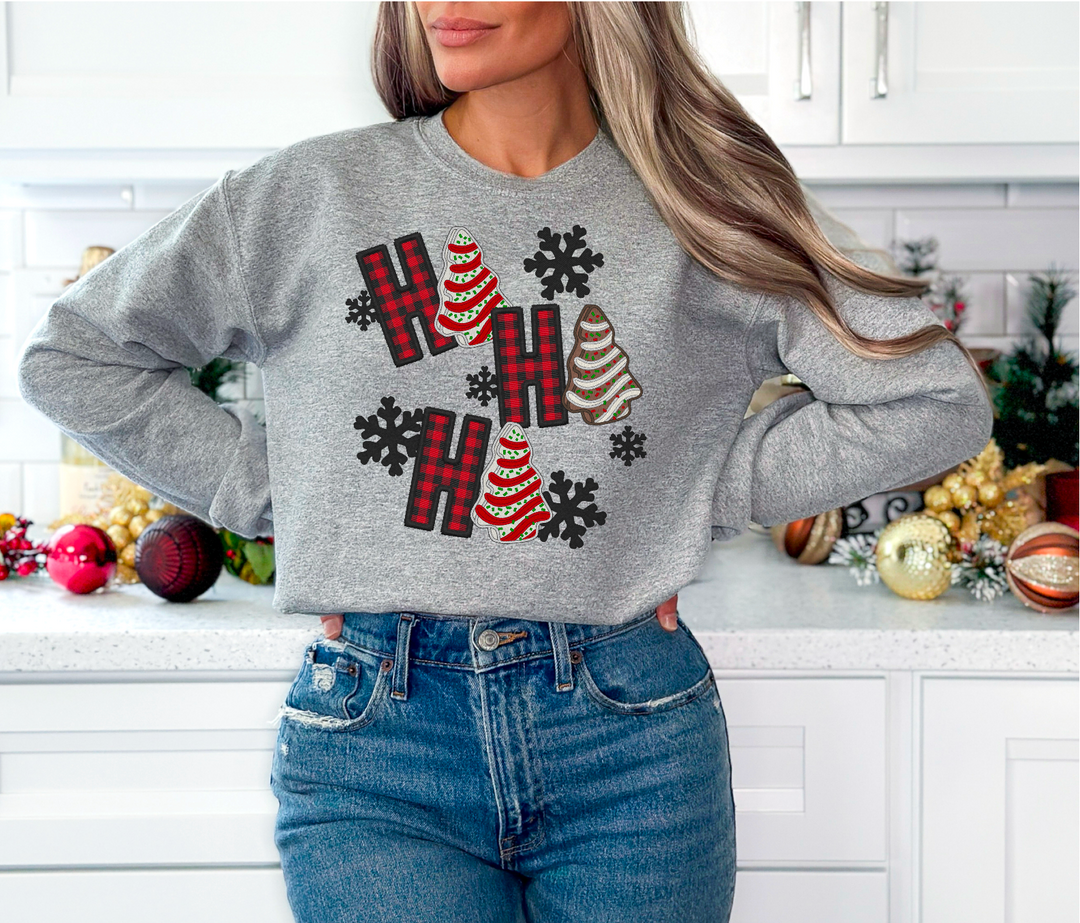 Ho Ho Ho Faux Embroidery DTF Print