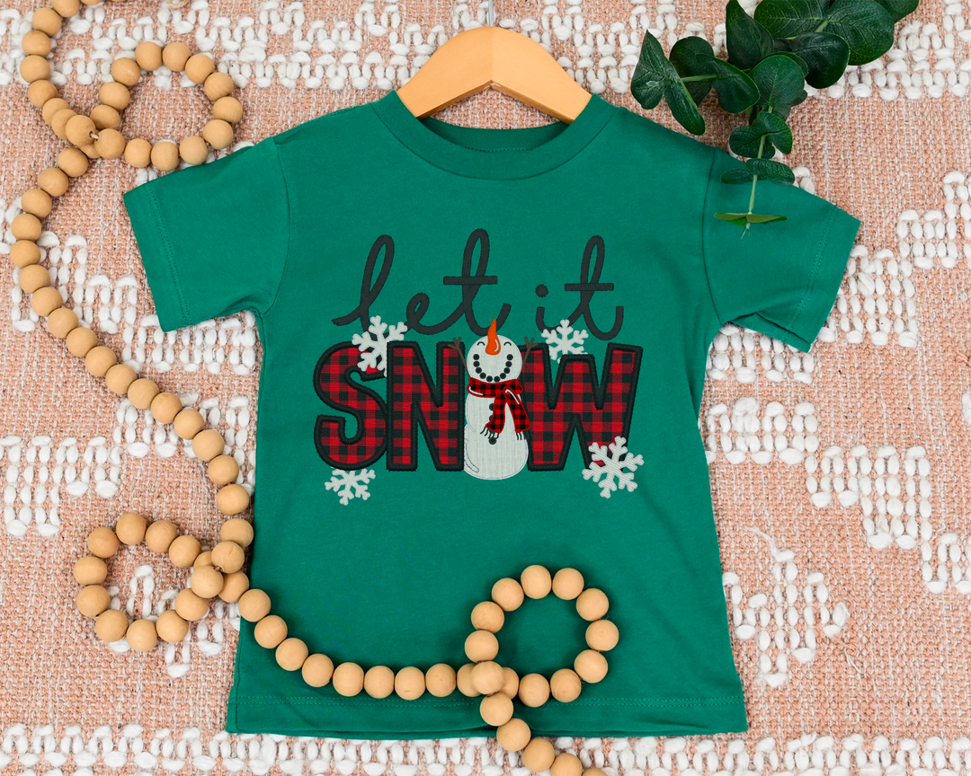 Let it Snow Faux Embroidery DTF Print