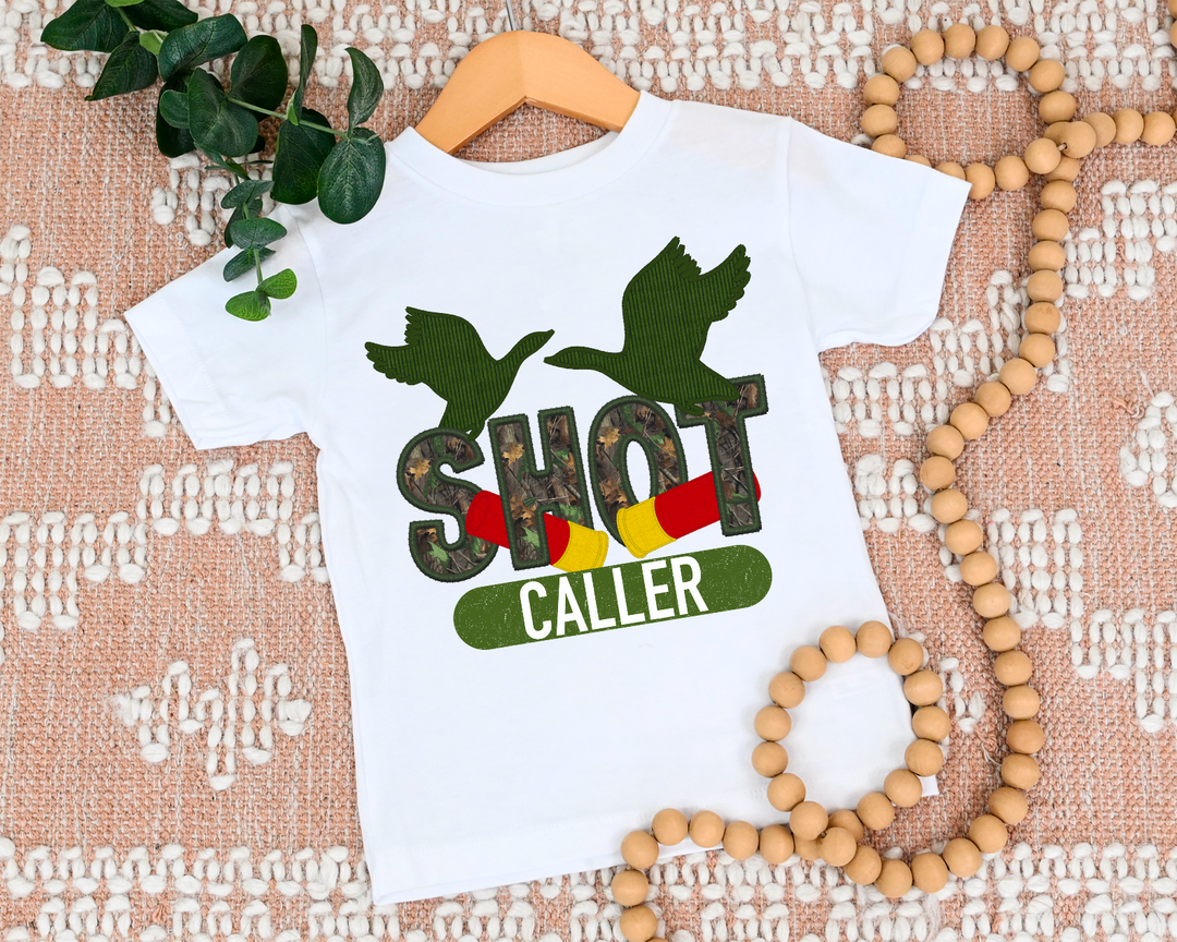 Shot Caller Faux Embroidery DTF Print