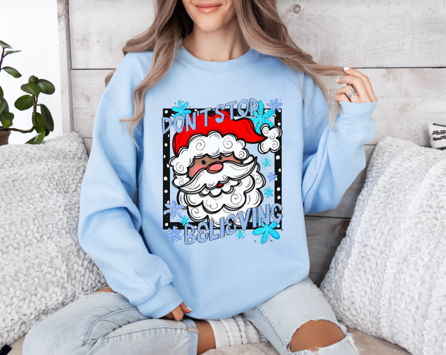 Don’t Stop Believing Santa DTF Print