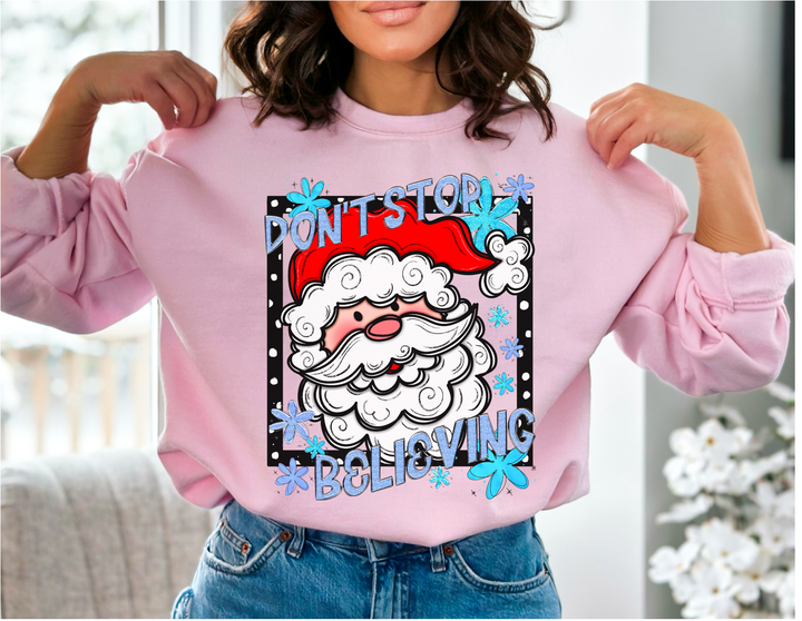 Don’t Stop Believing Santa DTF Print