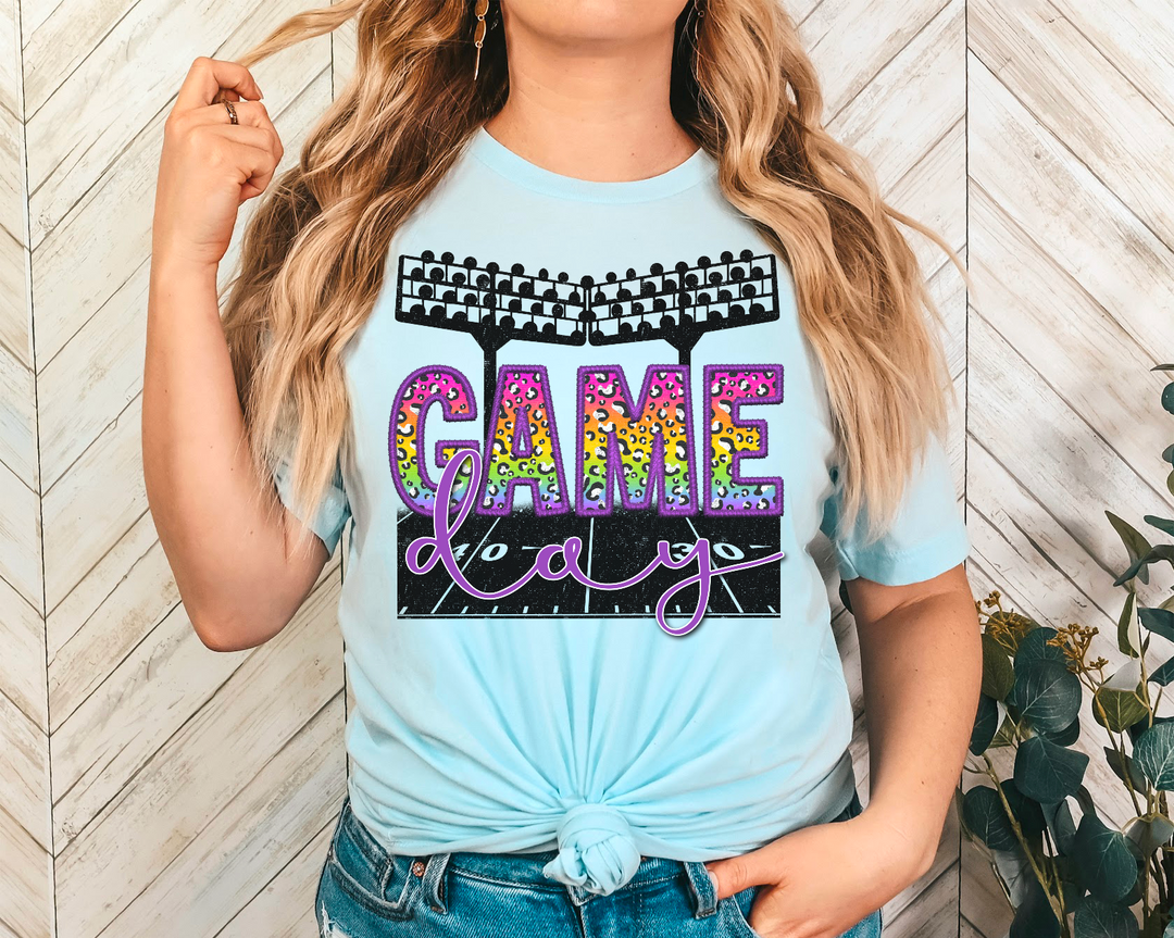 Game Day Colorful Leopard DTF Print