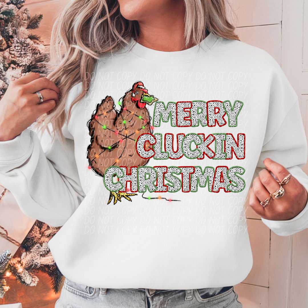 Merry Cluckin Christmas DTF Print