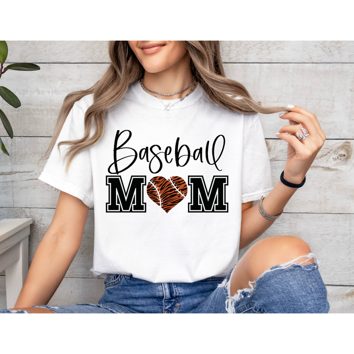 Baseball Mom Heart DTF Print