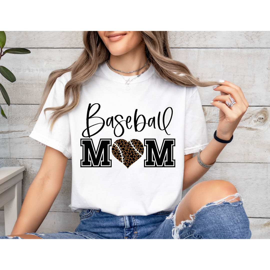 Baseball Mom Heart DTF Print