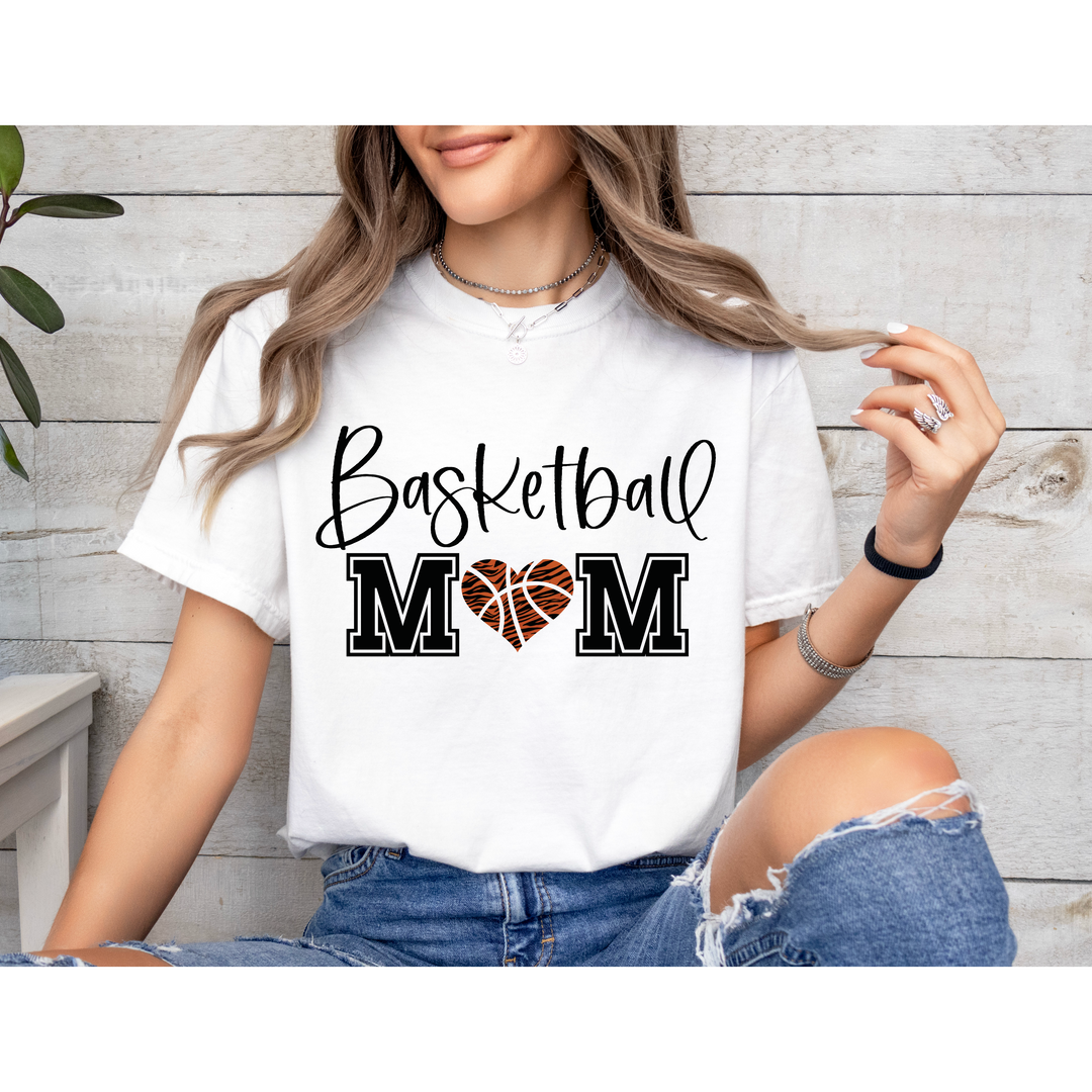 Basketball Mom Heart DTF Print