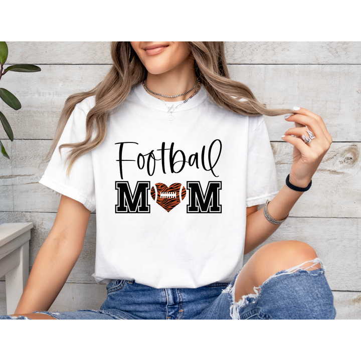 Football Mom Heart DTF Print