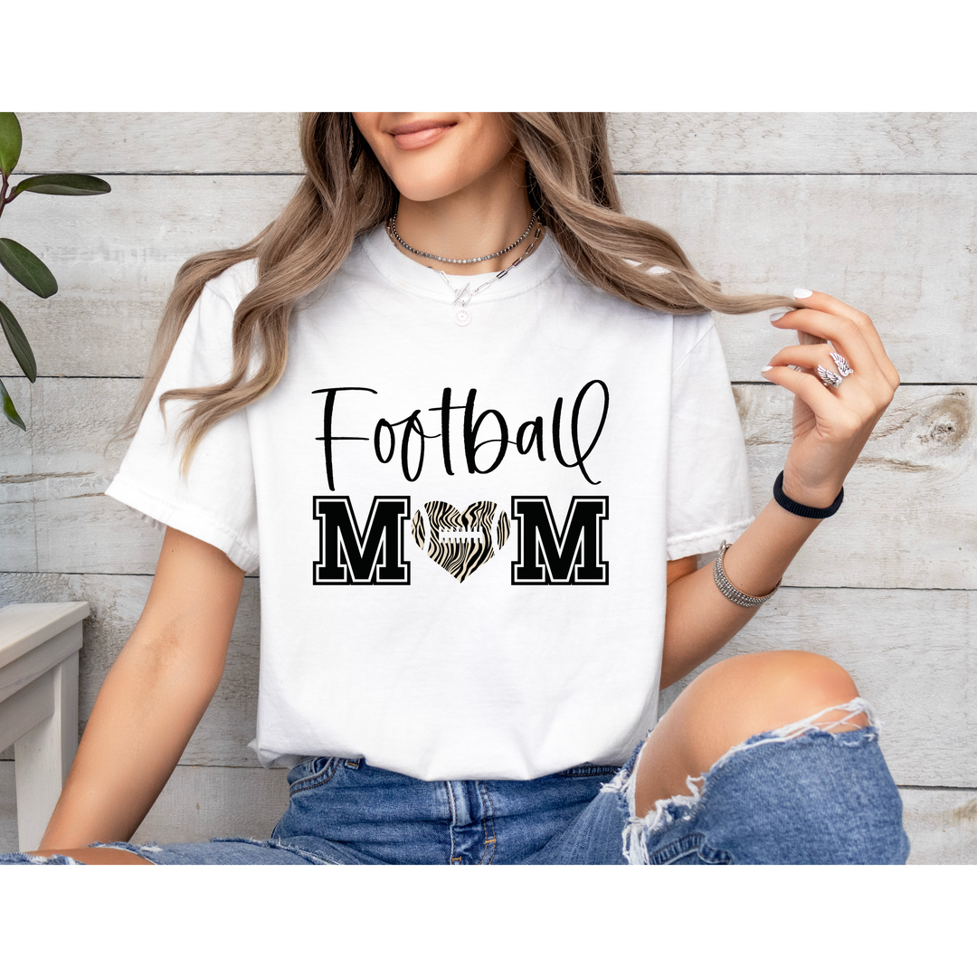 Football Mom Heart DTF Print