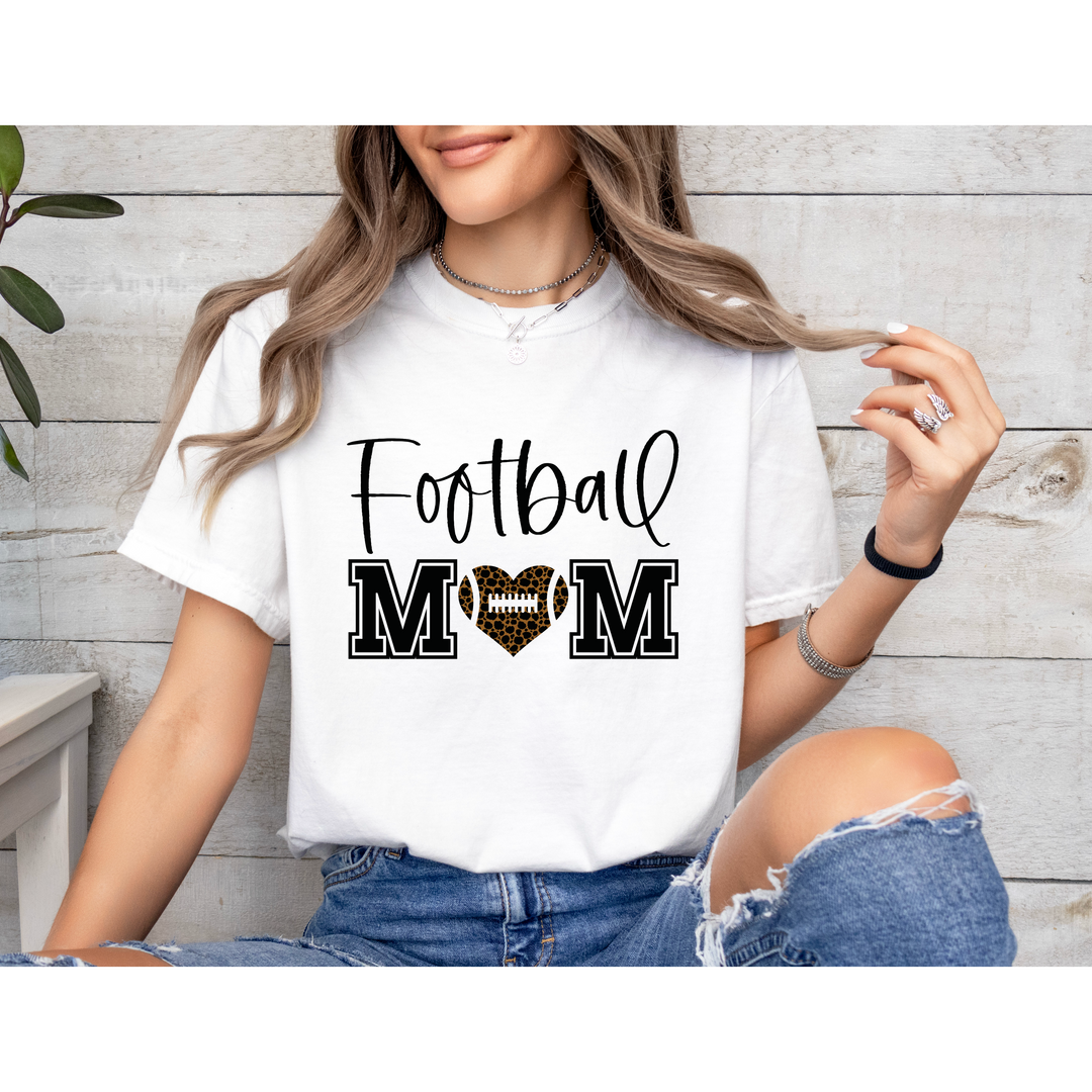 Football Mom Heart DTF Print