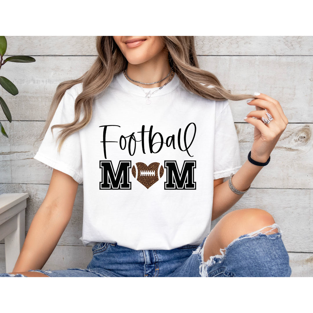 Football Mom Heart DTF Print