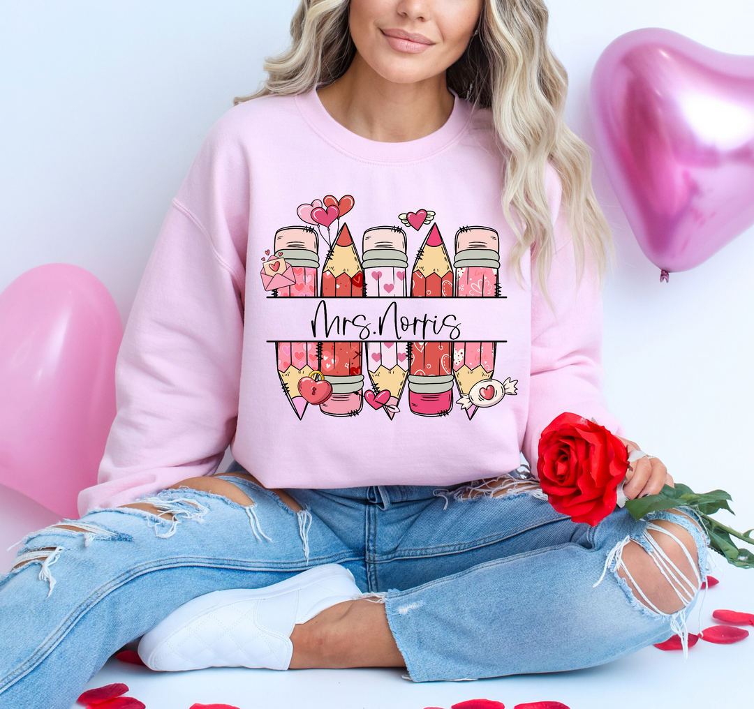Valentine Pencil Custom DTF Print