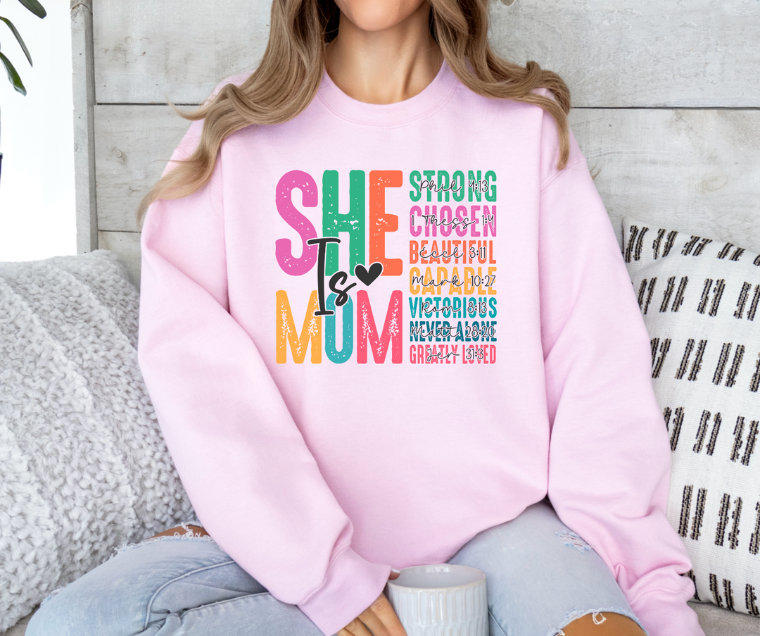 She Is Mom LIGHT PINK Sweatshirt