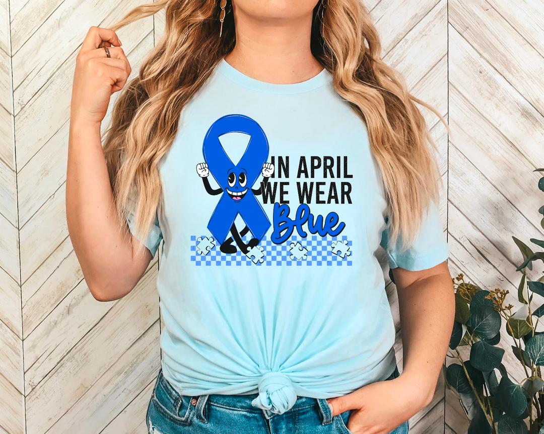 In April We Wear Blue DTF Print