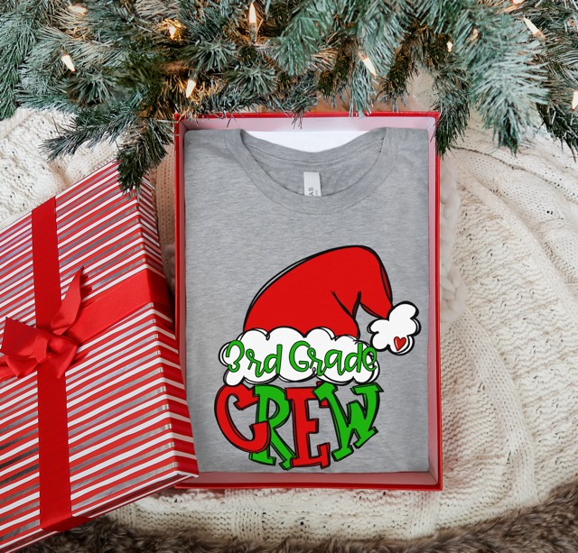 Santa Hat School Crew DTF Print