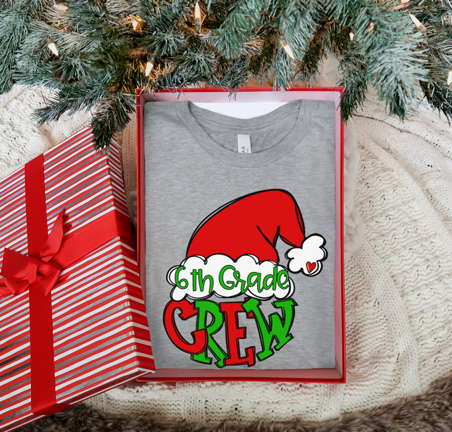 Santa Hat School Crew DTF Print